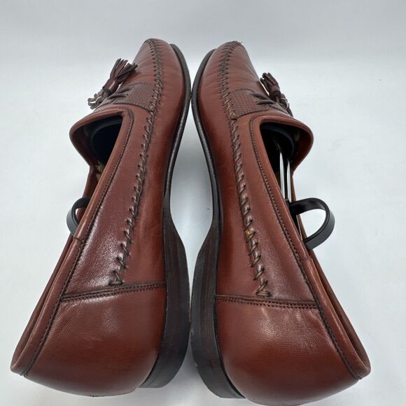 SANTONI Tassel Leather Loafer Men\'s US 9 D Brown Slip-On Shoes MADE IN ITALY main image 8